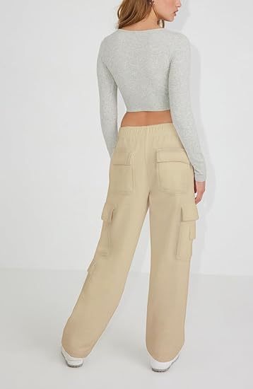 High Waist Y2K Multi-Pocket Cargo Sweatpants