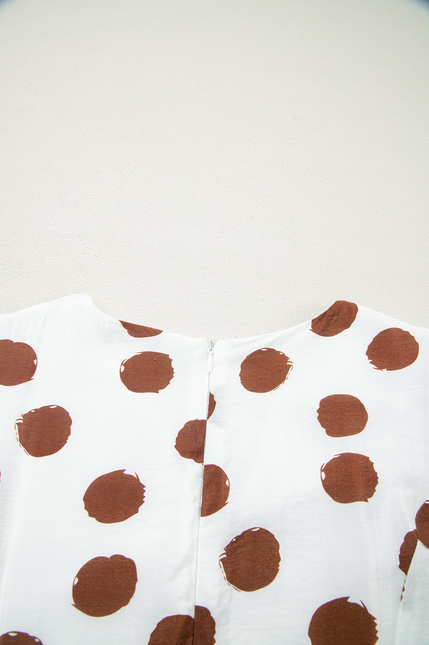 Polka Dot V Neck Tie Waist Short Sleeve Midi Dress
