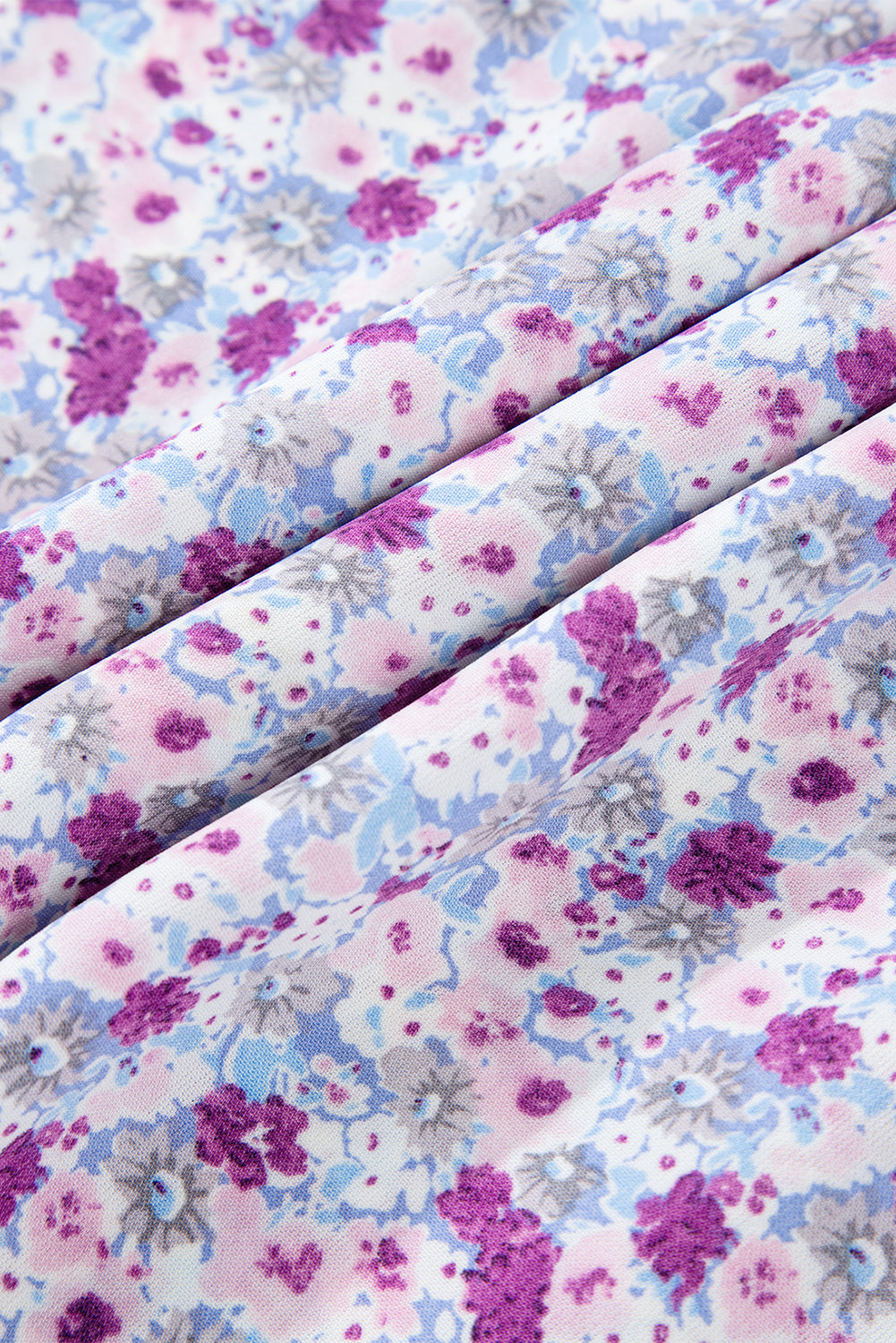Purple Floral Off Shoulder Smocked Maxi Dress