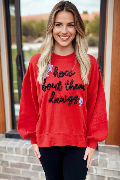 How Bout Them Dawgs Embroidered Game Day Sweatshirt