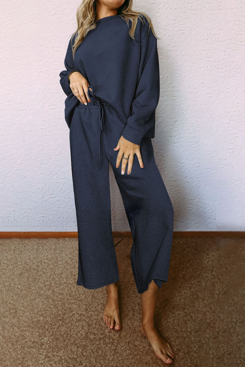 Dahlia Ultra Loose Textured 2pcs Slouchy Outfit