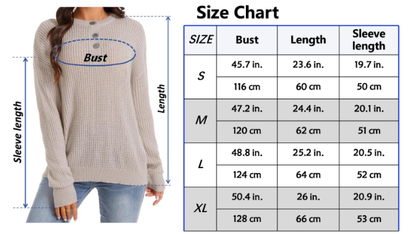 Women’s Button Henley Knit Sweater Relaxed Long Sleeve