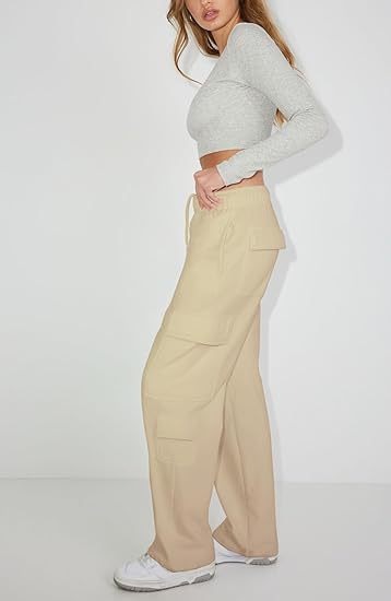 High Waist Y2K Multi-Pocket Cargo Sweatpants