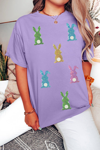 Wisteria Sequin Easter Bunny Graphic Tee