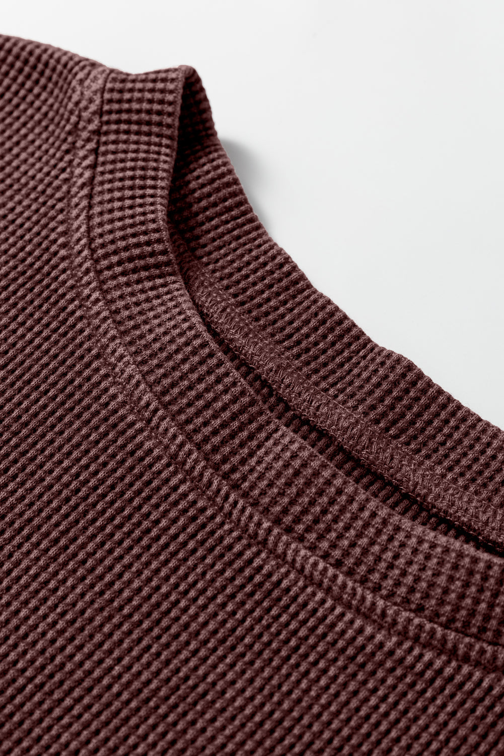 Waffle Knit Loose Long Sleeve Casual Top