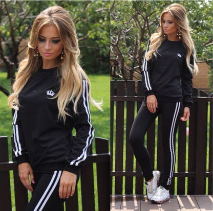 Women's Striped 2 Piece Lounge Jogger Set