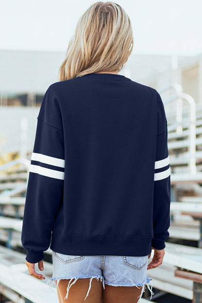 Varsity Stripe Drop Shoulder Oversized Women’s Sweatshirt