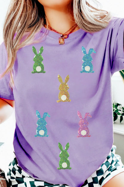 Wisteria Sequin Easter Bunny Graphic Tee