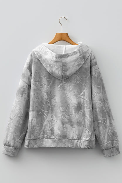 Woodland Camo Oversized Hoodie Pullover for Women