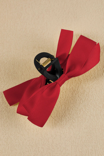 White Elegant Satin Bow Large Hair Claw Clip for Women