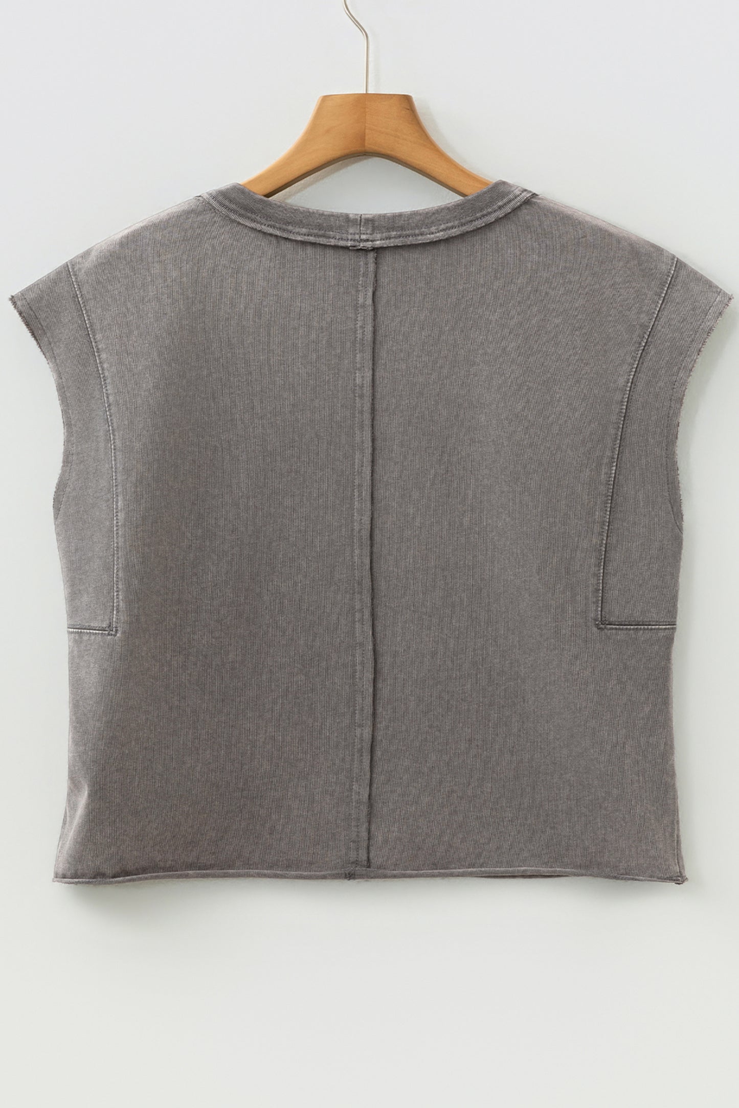 Medium Grey Mineral Wash Boxy Cotton Tank Top