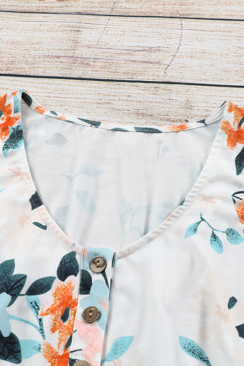 Easter Floral Sleeveless Button Front High Waist Mini Dress