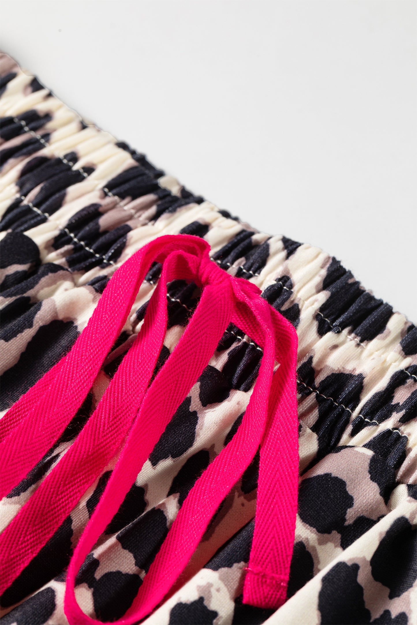 Leopard Print Tie Waist Wide Leg Lounge Pants Women