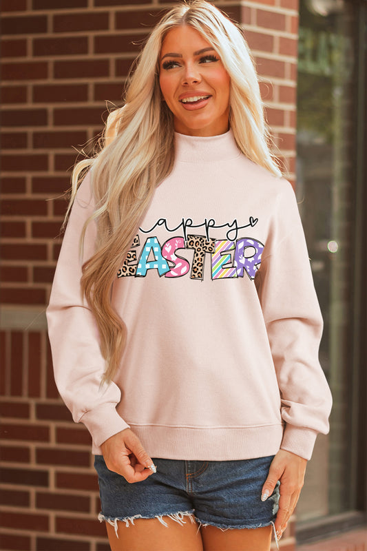 Easter Happy Graphic Casual Oversized Sweatshirt