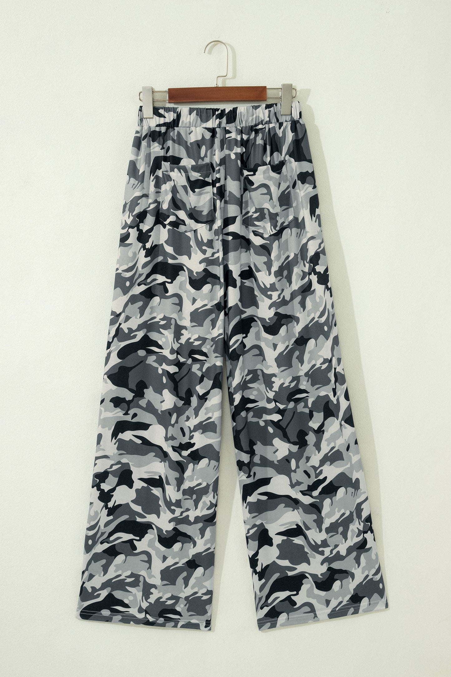 Green Western Camouflage Print Drawstring Casual Pants