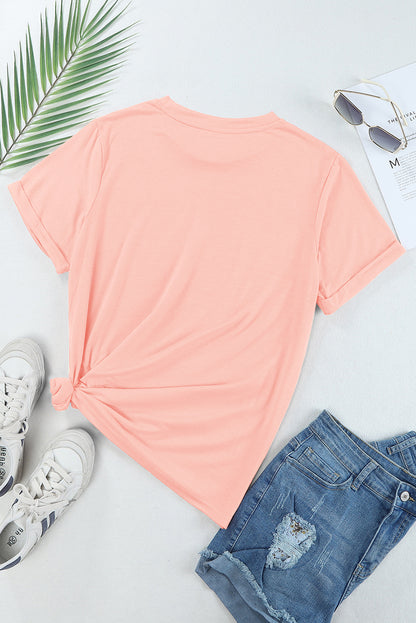 White Casual Crew Neck Short Sleeve Basic Tee