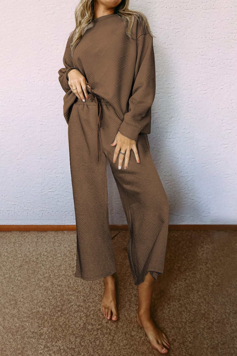 Dahlia Ultra Loose Textured 2pcs Slouchy Outfit