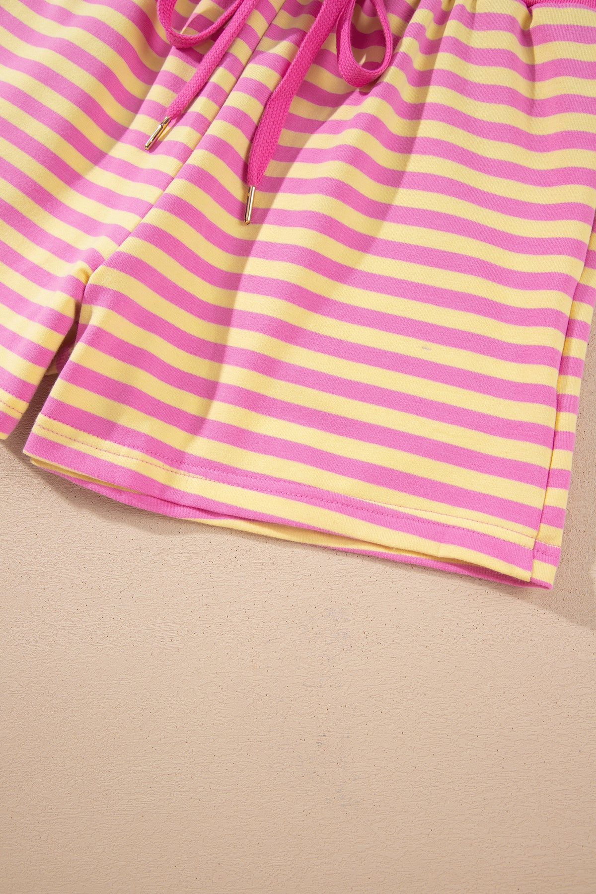 Striped Zip Up Hoodie Shorts Set Lounge Outfit