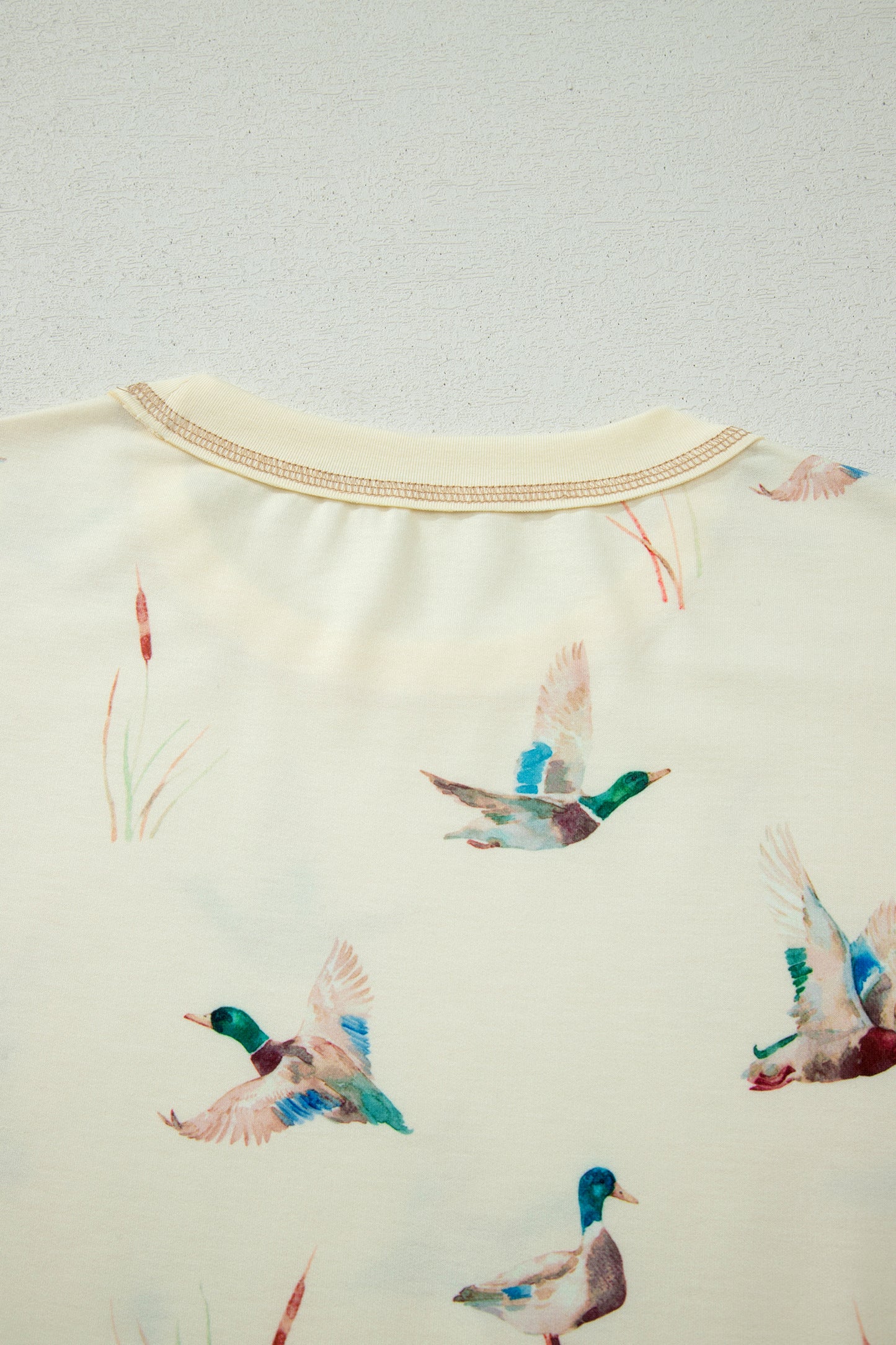 Mallard Duck Print Lounge Set Women Oversized Tee Shorts