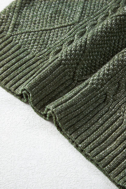 Cozy Cable Knit Drop Shoulder Oversized Sweater Dress