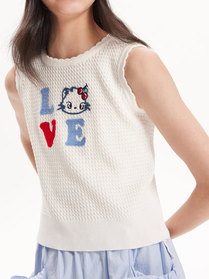 Girls Sleeveless Knit Top Summer Ice Silk Tank Shirt