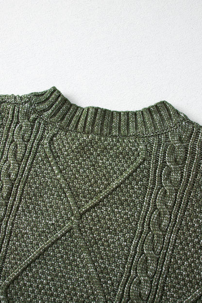 Cozy Cable Knit Drop Shoulder Oversized Sweater Dress