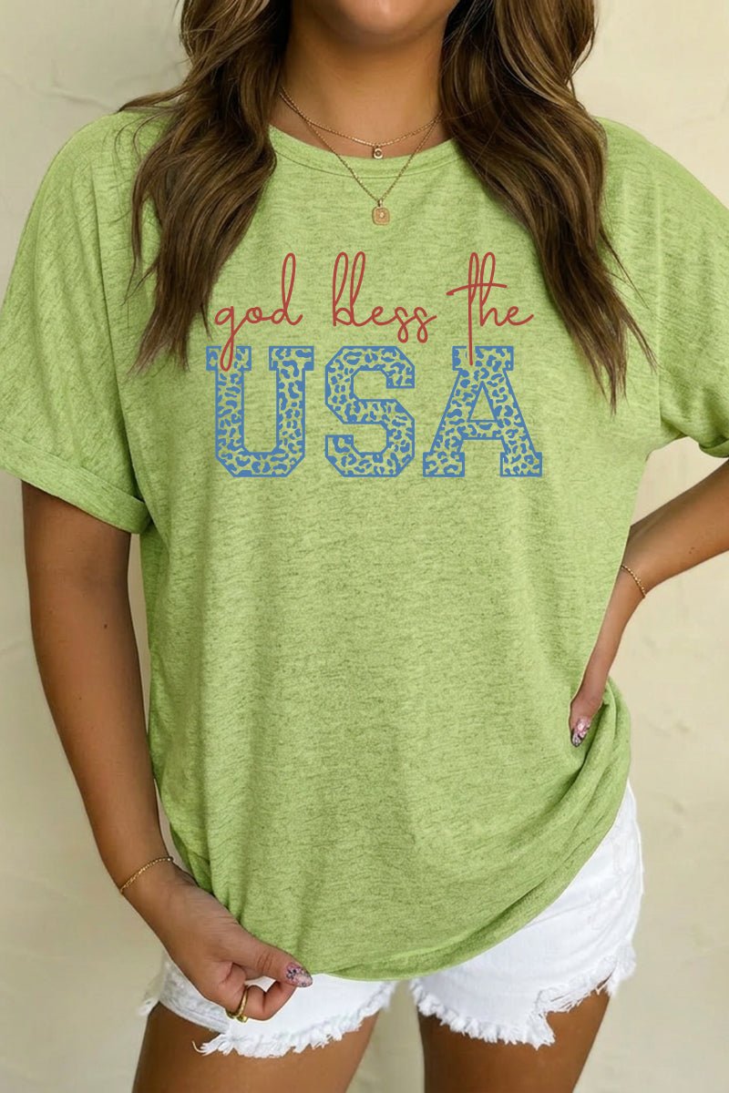 “God Bless The USA” 4th of July Oversized Graphic Tee