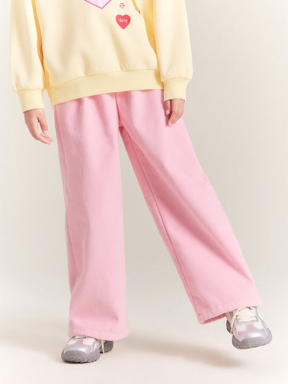 Girls Corduroy Wide Leg Pants Casual Spring Outfit