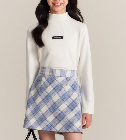 Girls Turtleneck Long Sleeve Stretch Base Layer Tee