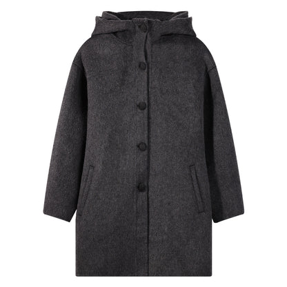 Girls Winter Wool Coat Warm Long Hooded Jacket