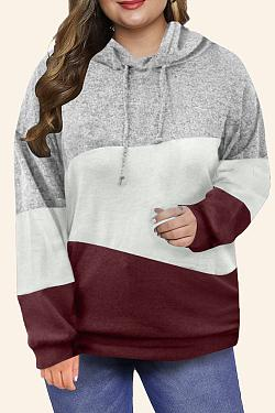 Women's Long sleeves Color Block Hoodie Tops Cute Casual Drawstring Loose Lightweight Tunic Pullover