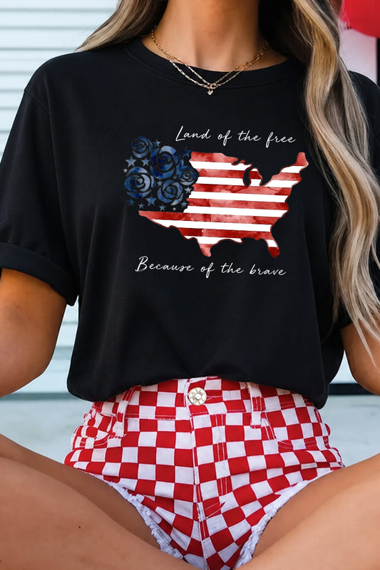4th of July USA Graphic Oversized Patriotic Tee