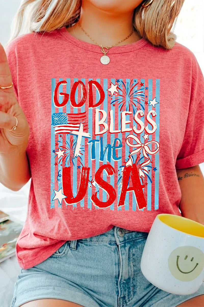 "God Bless The USA" 4th of July Patriotic Tee