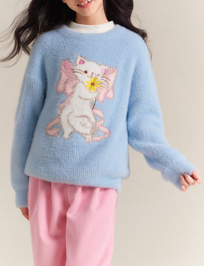 Kids' Cute Cat Knit Sweater
