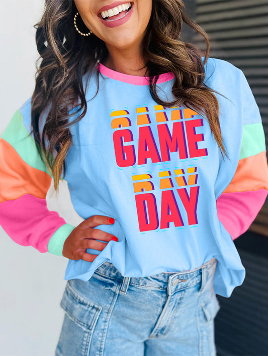 Vibrant Game Day Colorblock Graphic Tee