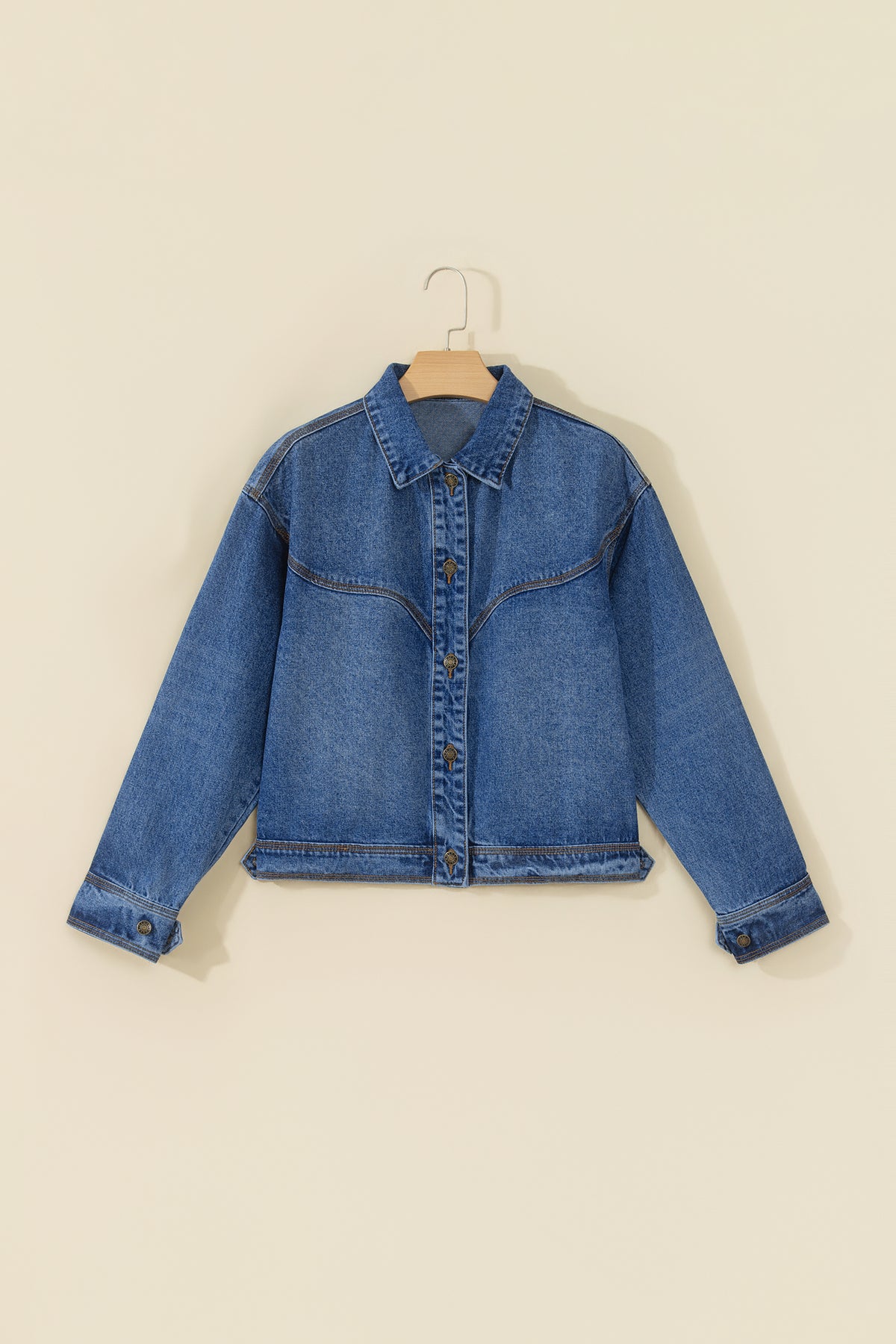 Sail Blue Vintage Wash Western Shift Denim Jacket