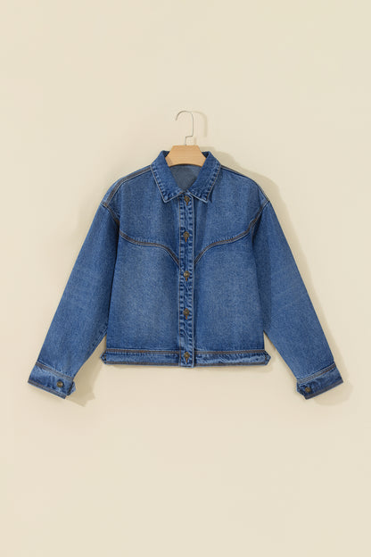 Sail Blue Vintage Wash Western Shift Denim Jacket