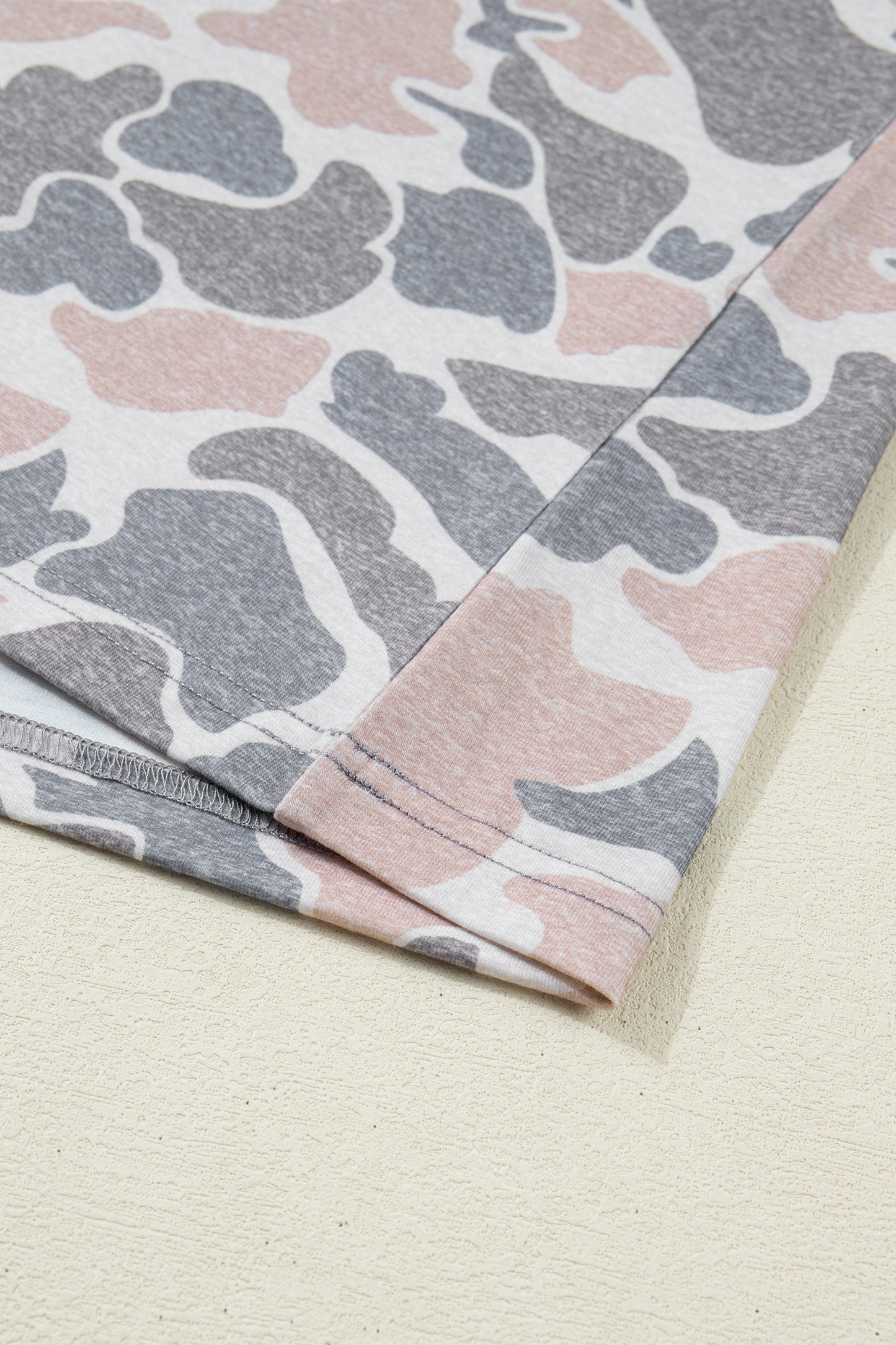 Camo Print Cotton Tee & Wide Leg Lounge Set