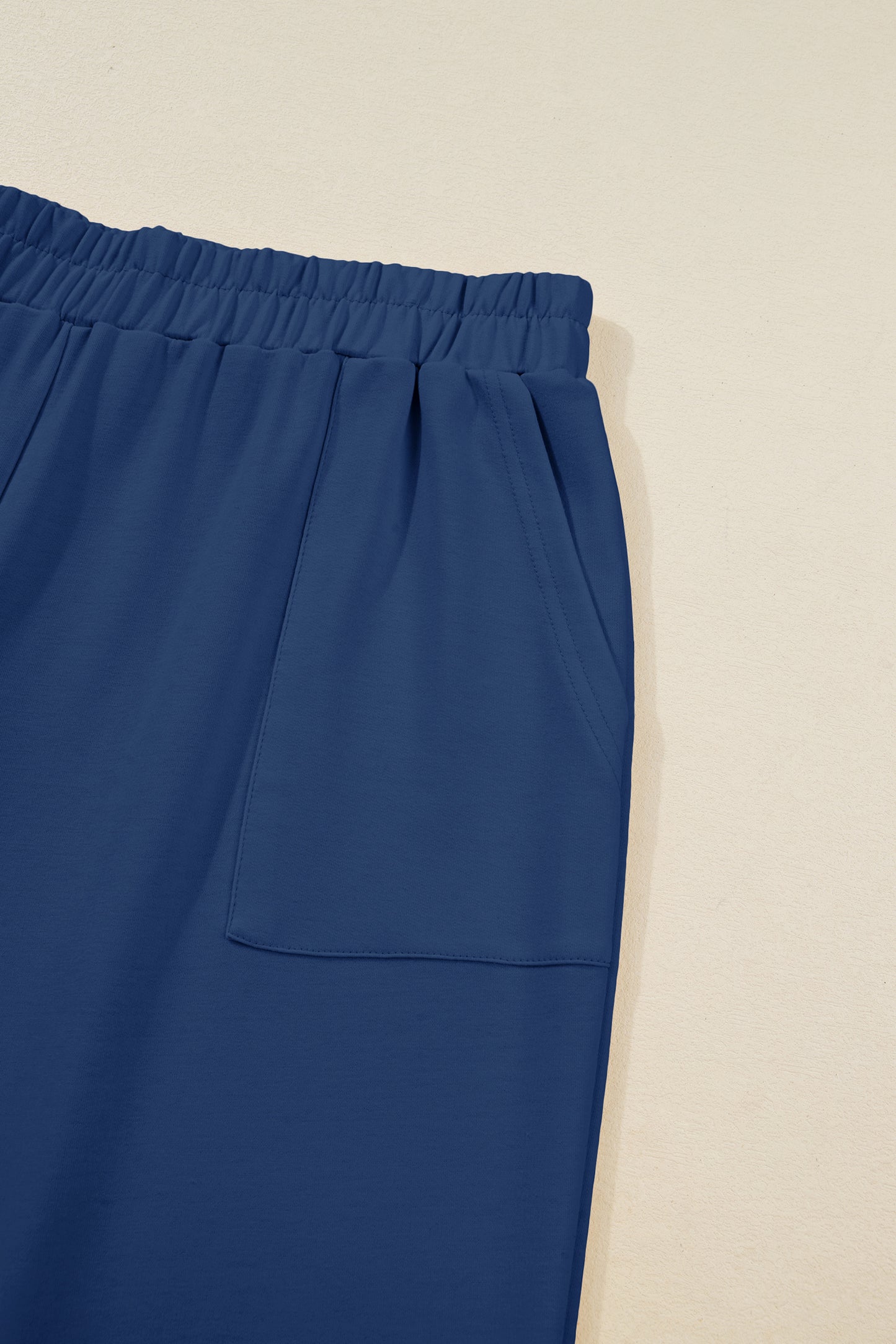 Black Plus Size Elastic Waist Asymmetrical Loose Capris Pants