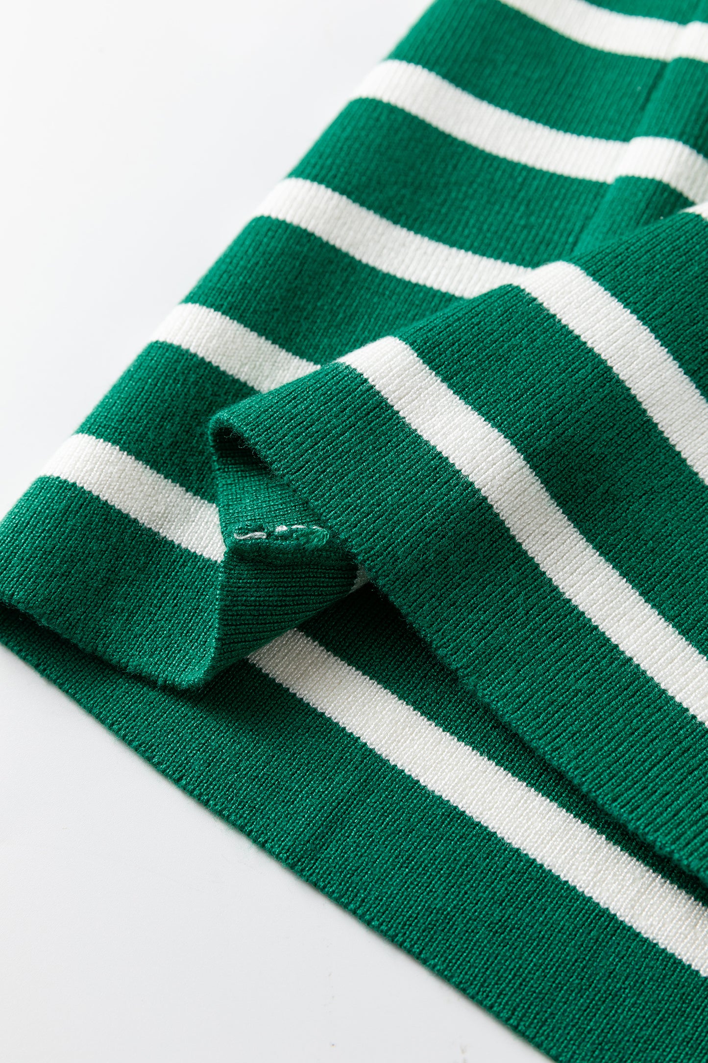 Green Striped Sleeveless Knit Sweater Vest Casual Top