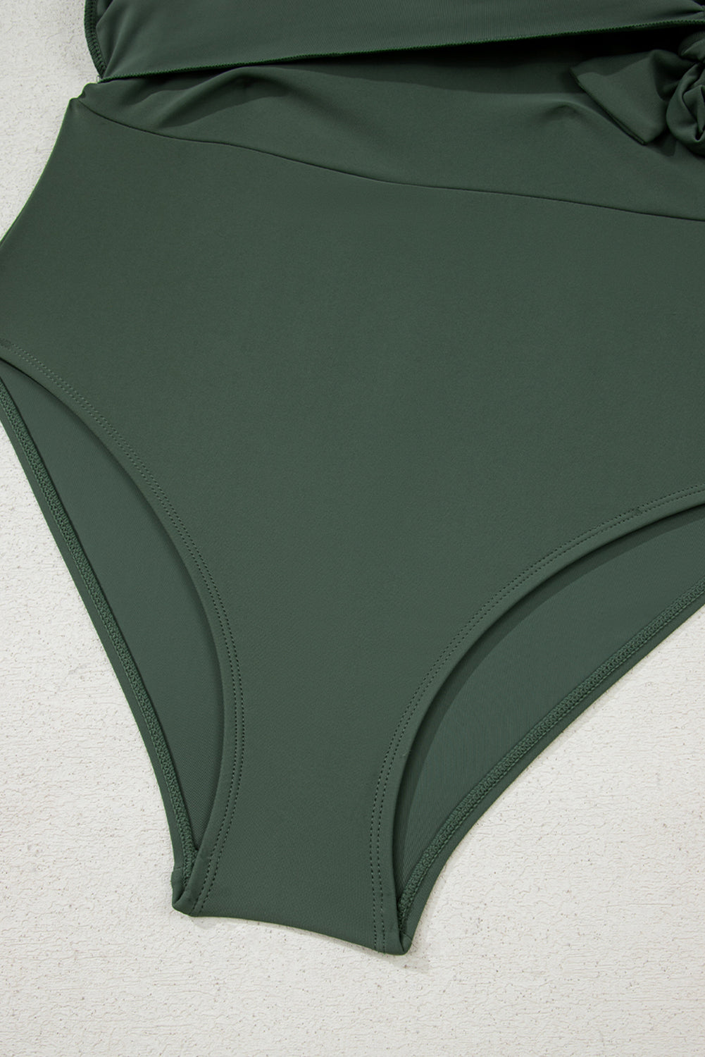 Square Neck Tie Waist One Piece Swim Dress Swimwear