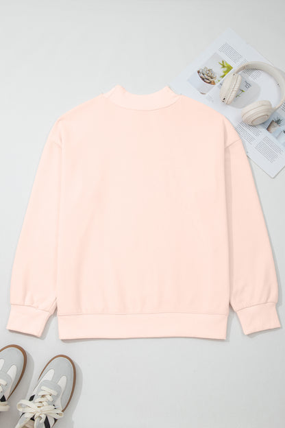 Oversized Mock Neck Sweatshirt Casual Loose Pullover