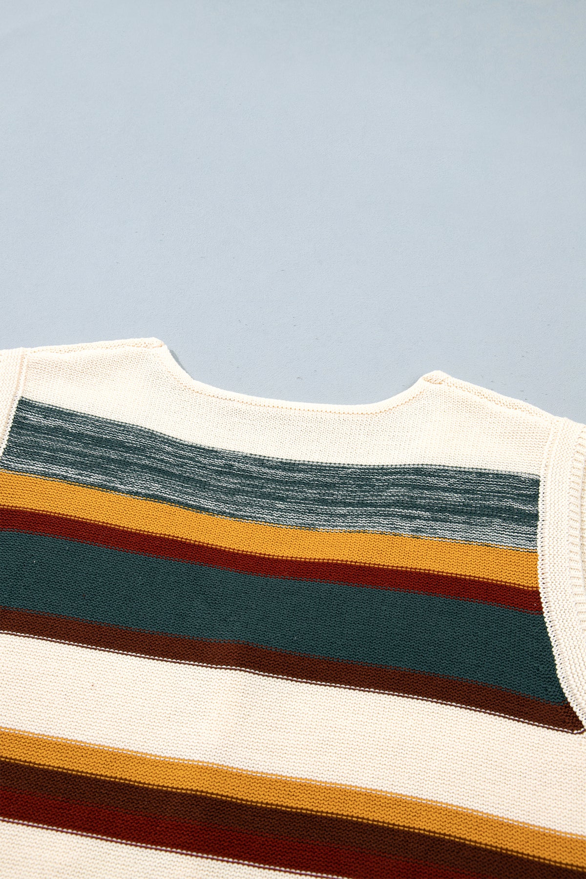 Striped Knit Button Front Sweater Vest