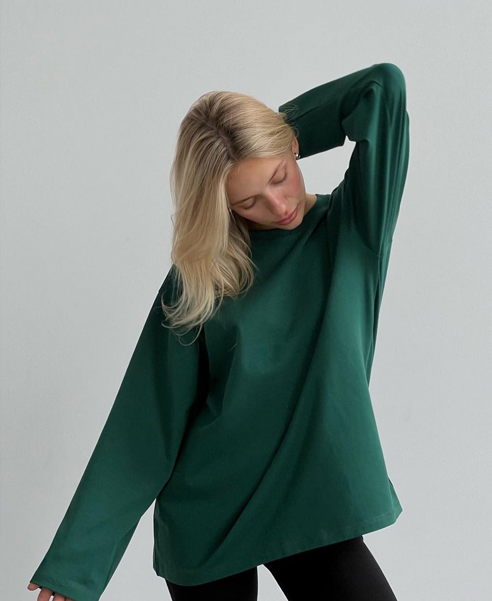Loose Fit Cotton Long Sleeve Casual T Shirt for Women