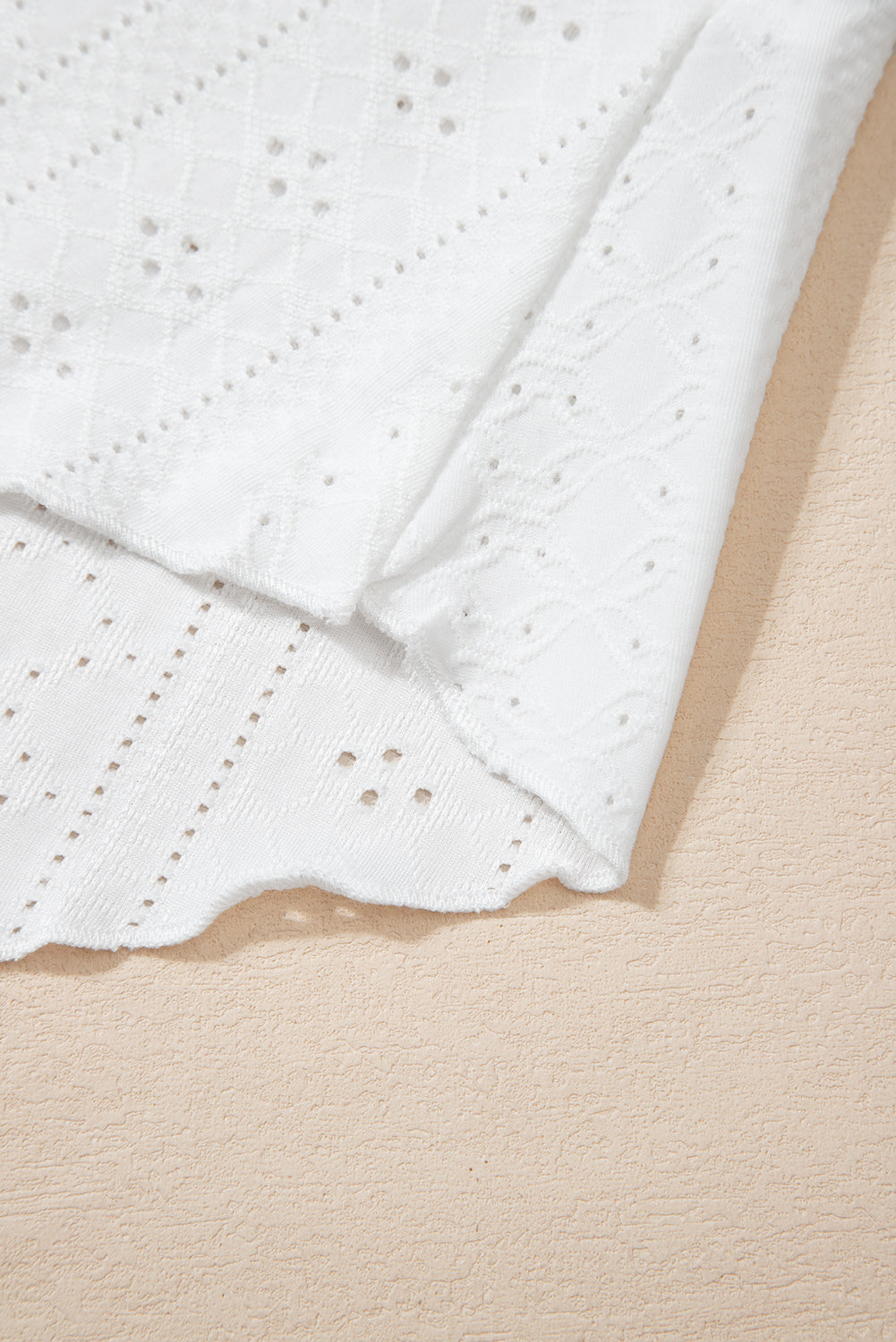White Lace Crochet V Neck Tank Top Boho Eyelet Blouse