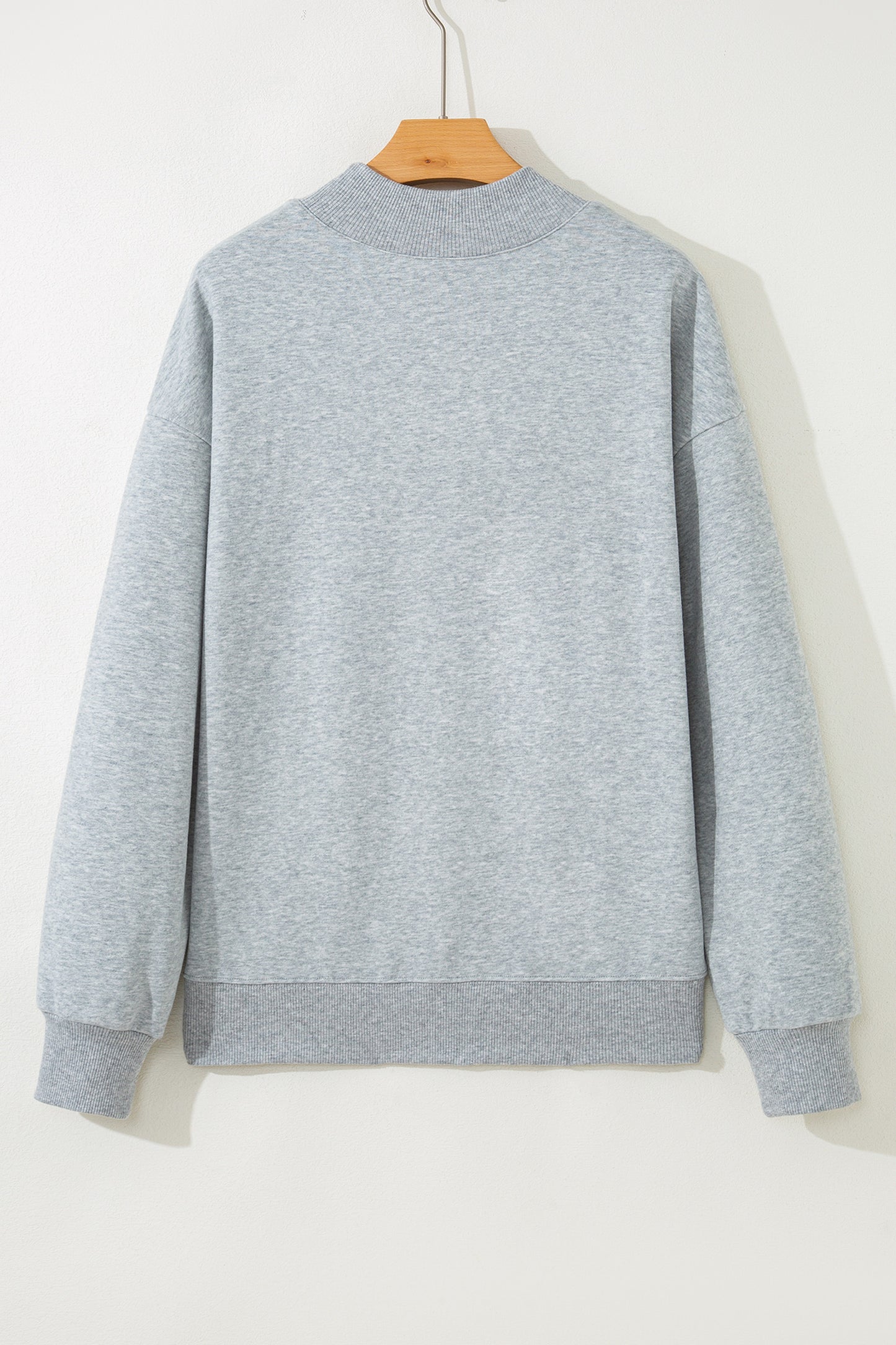 Oversized Mock Neck Sweatshirt Drop Shoulder Pullover