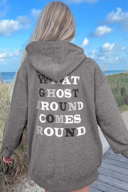 Cute Ghost Graphic Halloween Hoodie Oversized Pullover