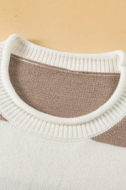 Khaki Stripe Lightweight Knit Short Sleeve Top
