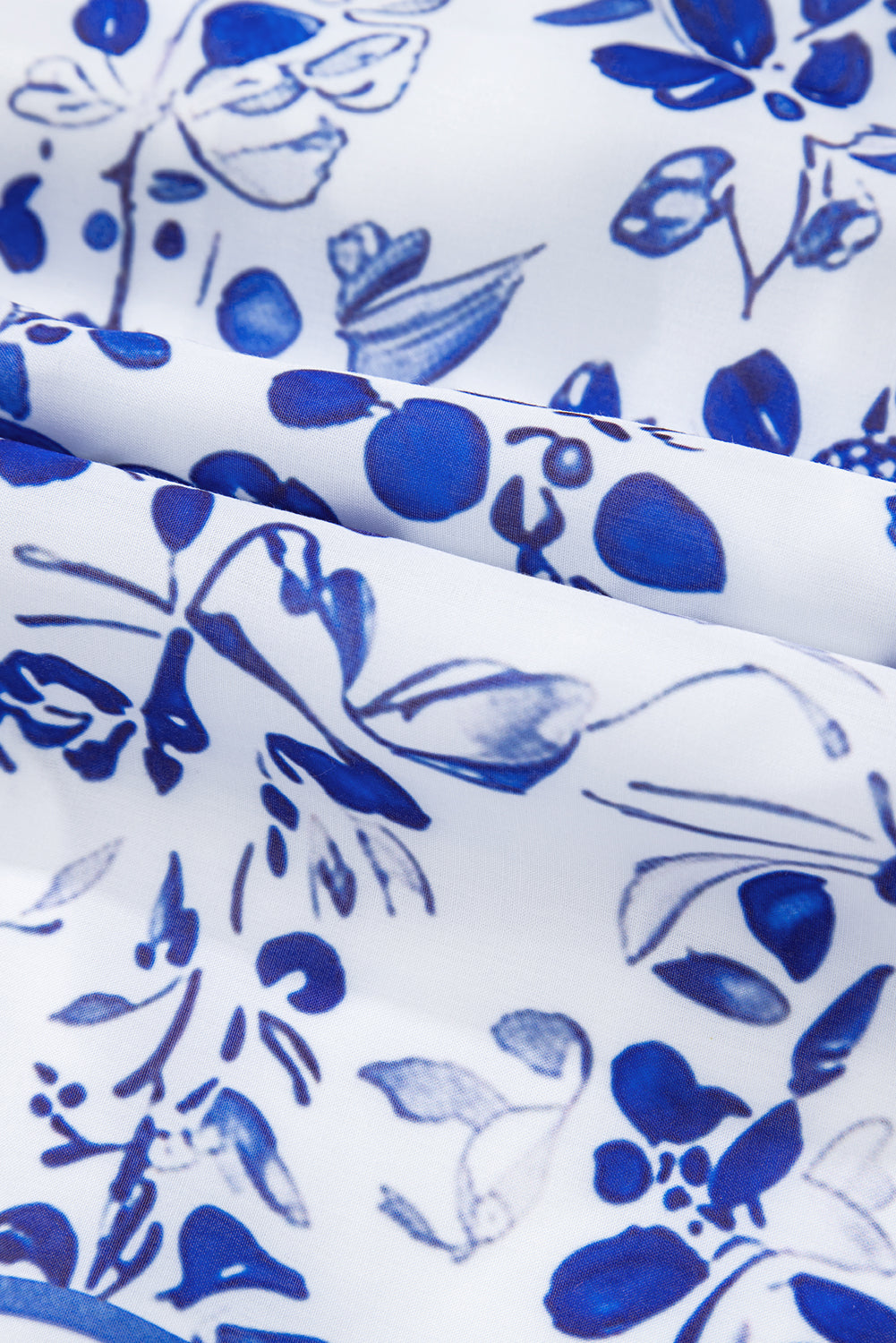 Blue Floral Square Neck Smocked Maxi Dress