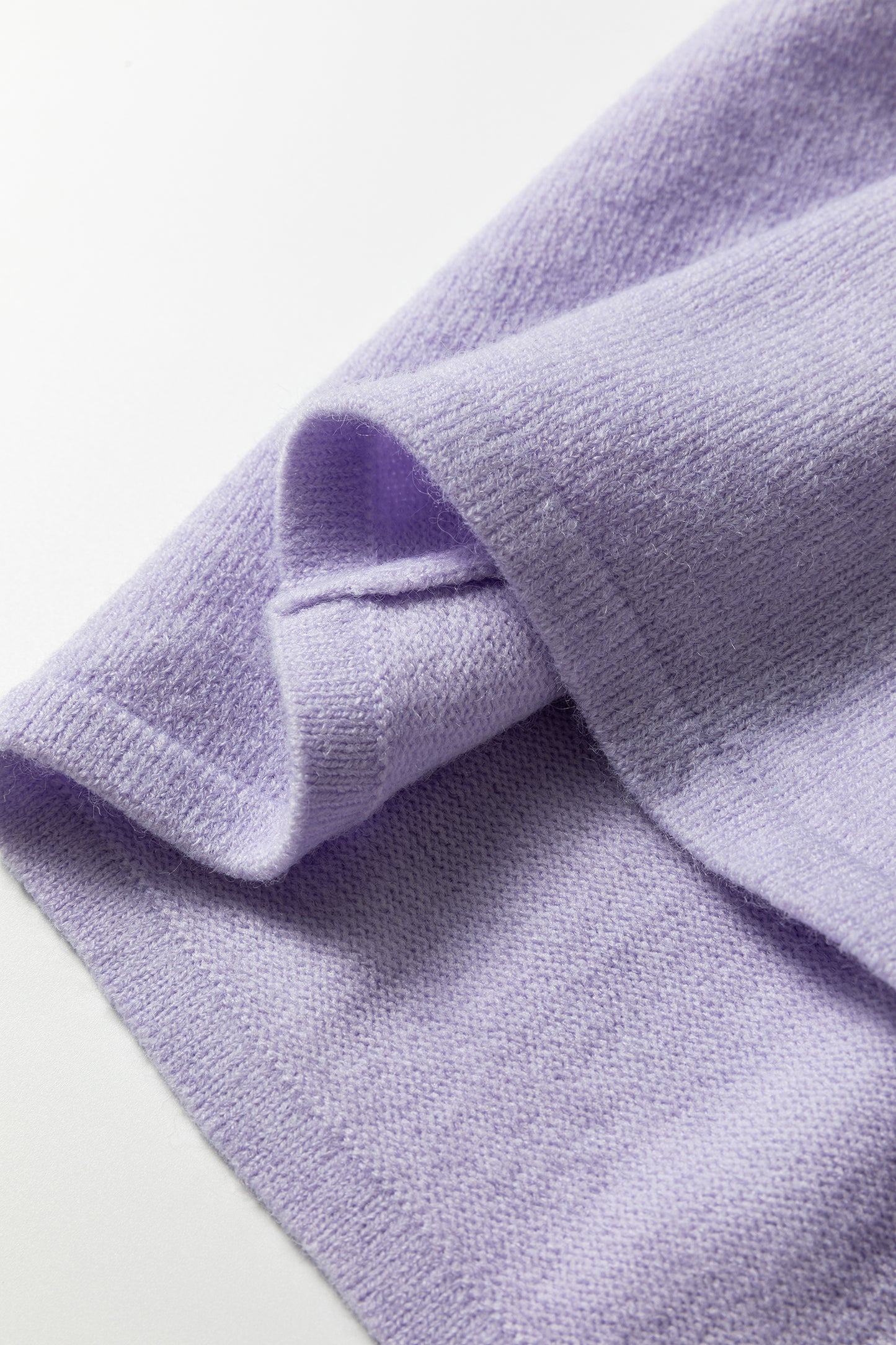 Lavender Boxy 3/4 Sleeve Button Down Knit Cardigan